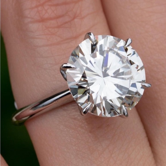 🔥5CT Certified Moissanite Diamond Round Cut Sparkling Wedding Ring Size 7 - Picture 10 of 17